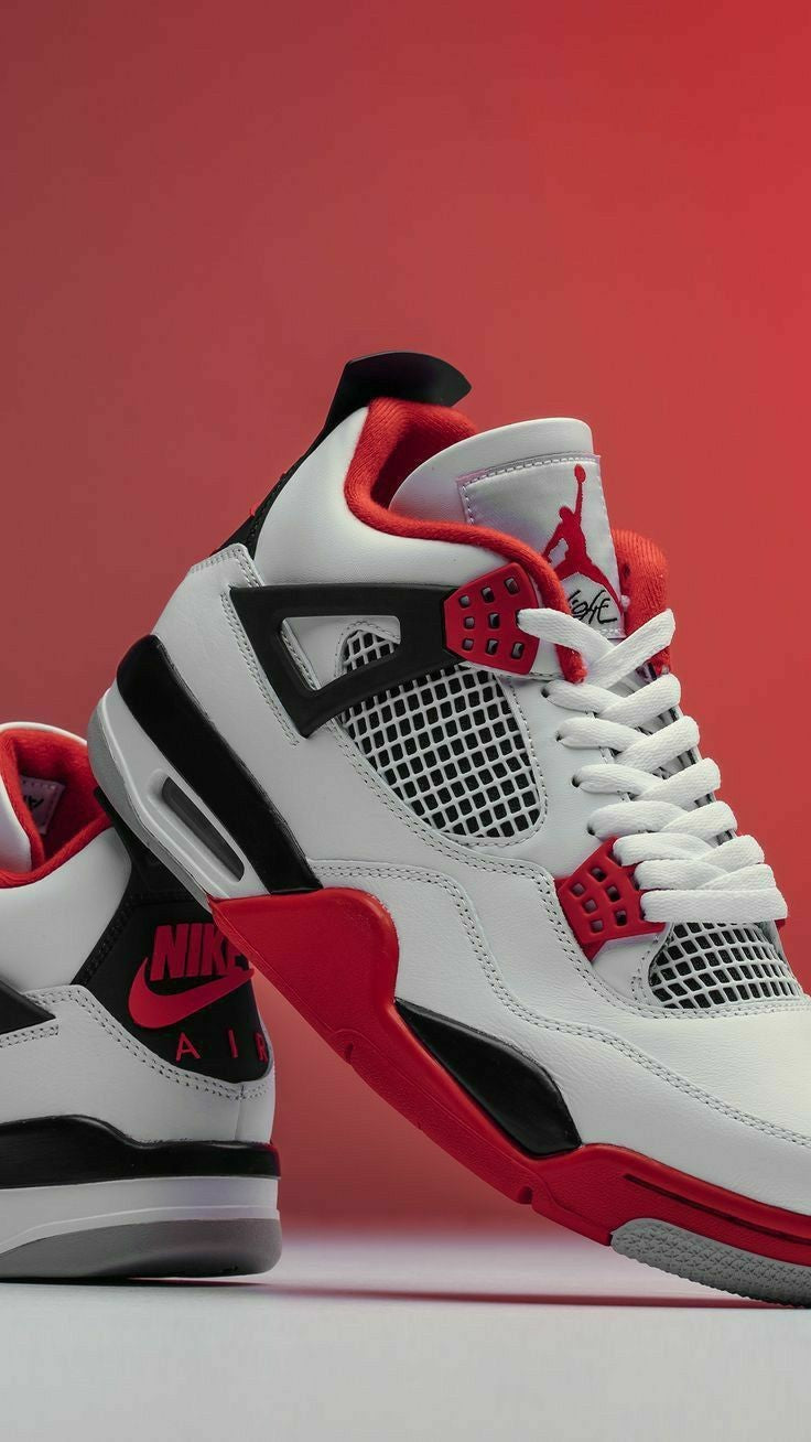 Nike Air Jordan Retro 4 / Branco & Vermelho