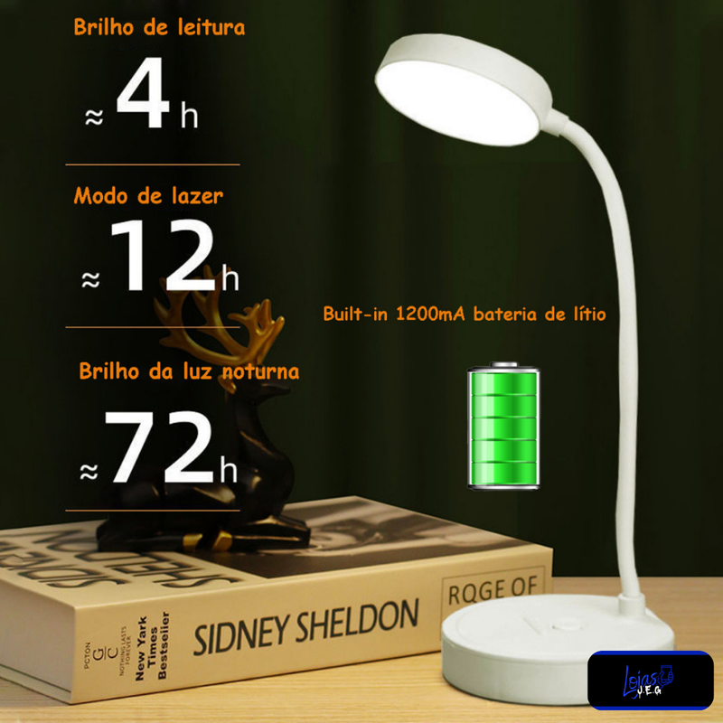 Luminária Abajur de Mesa - Proteção Ocular é ideal para leitura e escrita!