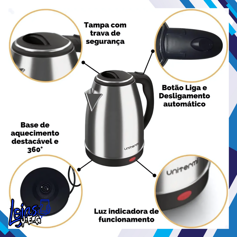 Chaleira Elétrica Unitermi 1,8L  - 110 ou 220 / 1200W