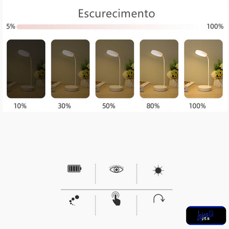 Luminária Abajur de Mesa - Proteção Ocular é ideal para leitura e escrita!