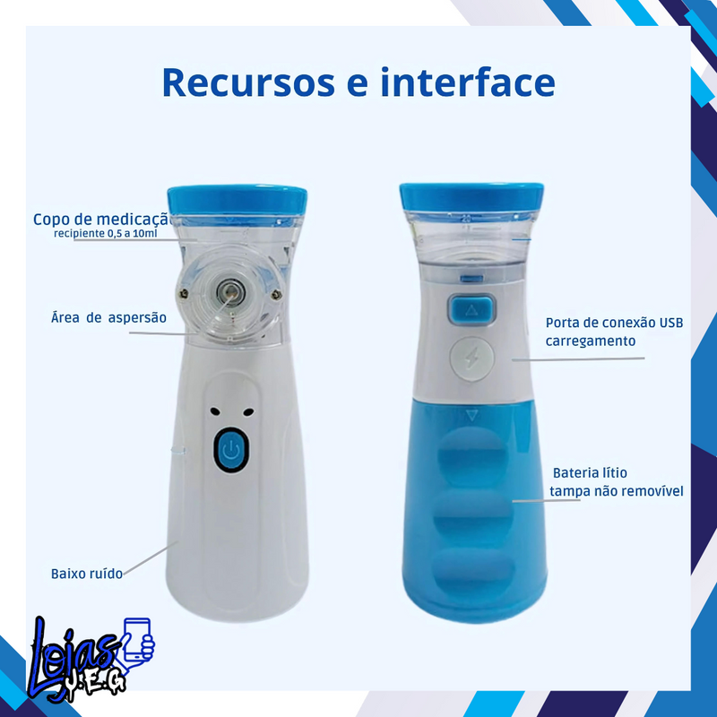 Mini Inalador Portátil Mesh- Alívio Instantâneo para Sua Respiração!