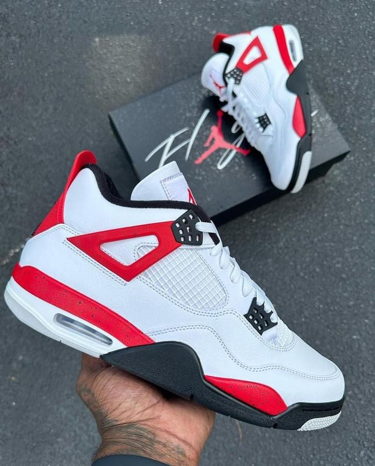 Nike Air Jordan Retro 4 / Branco & Vermelho