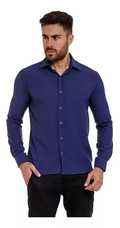 Camisa Social Masculina Manga Longa Slim - VDLUX