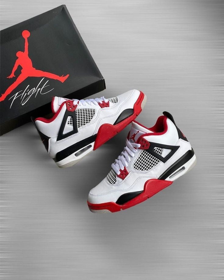 Nike Air Jordan Retro 4 / Branco & Vermelho