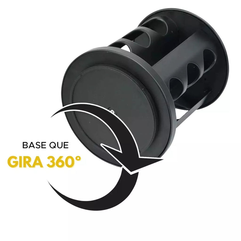 Porta Condimentos Giratório com 9 Potes de Vidro - SpiceSpin®.