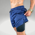 Shorts Compressão 2 em 1 Fitness Masculino - Liberdade de Movimento e Segurança.