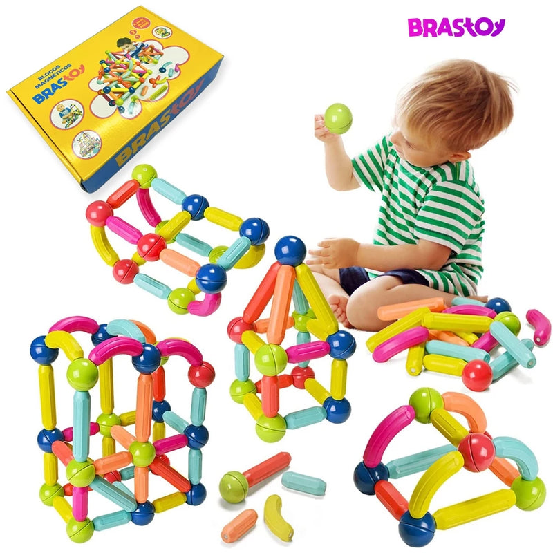 Brinquedo Construção Magnéticos - MonteKids®.