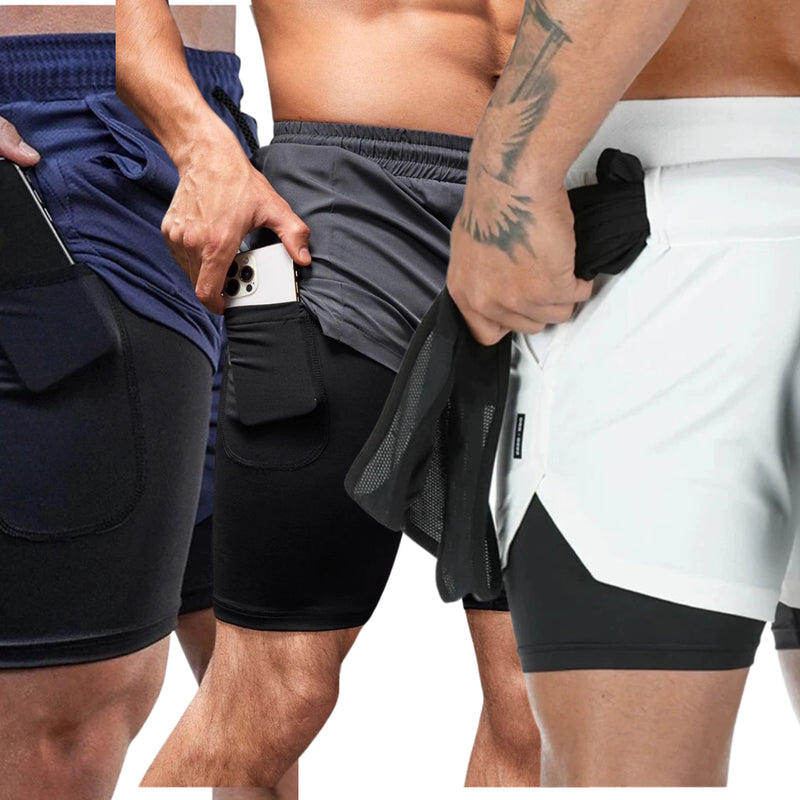 SHORTS DE COMPRESSÃO 2 EM 1 DRYFIT - COMPRE 2 LEVE 3!