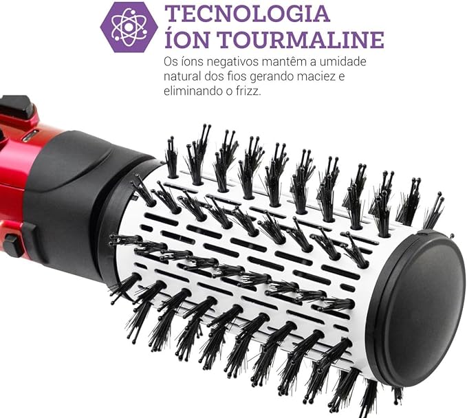 Escova Rotativa Spin Brush 1100W - Seque, modele e hidrate seu cabelo com facilidade.