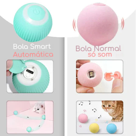 Brinquedo Bola Inteligente para Gatos -  Diversão Interativa e Autônoma para Seus Amigos Felinos!