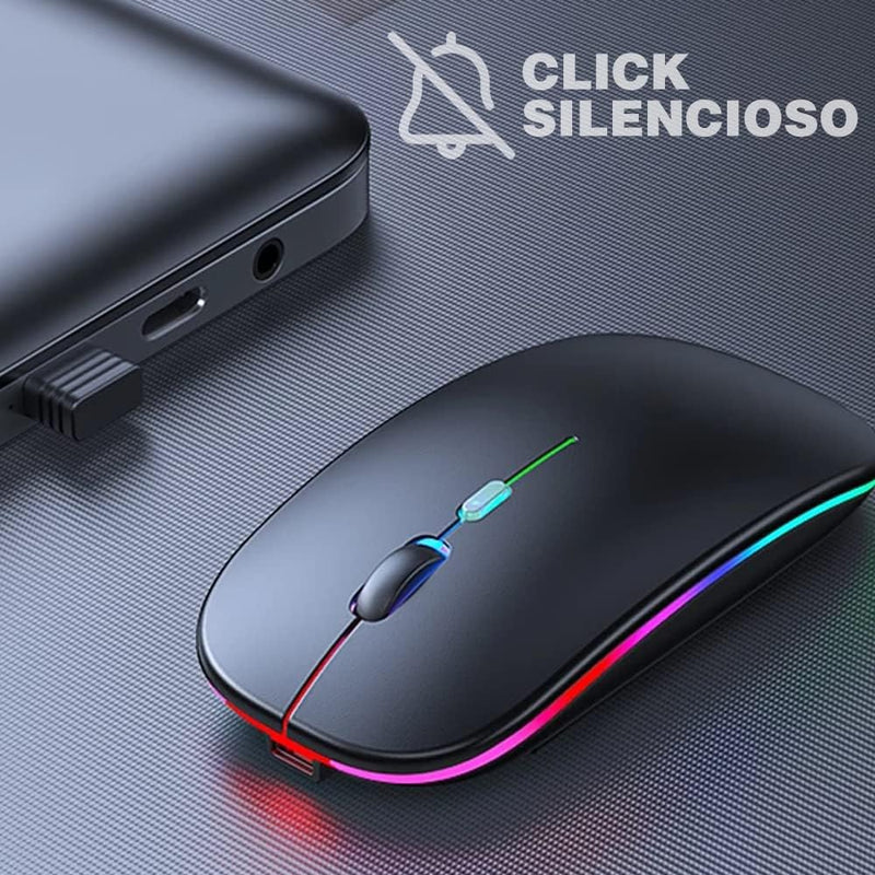 Mouse Sem Fio Recarregável - RGB / DPI Ajustável.