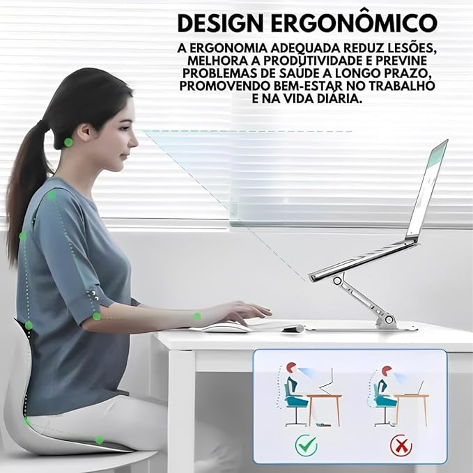 Suporte de Notebook Dobrável e Portátil B-MAX - Torne seu ambiente de trabalho mais ergonômico e eficiente!