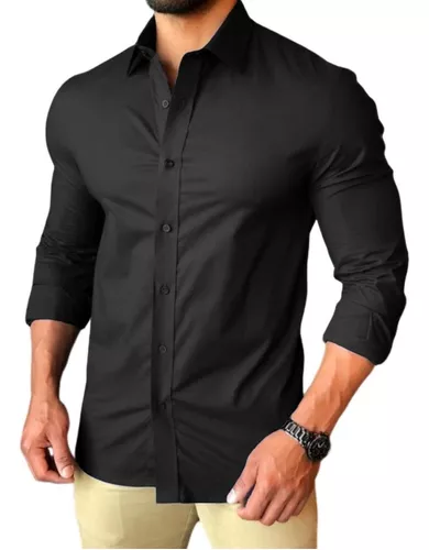 Camisa Social Masculina Manga Longa Slim - VDLUX