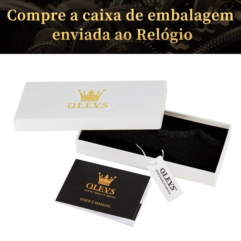 Relógio Vintange Masculino com Pulseira em Couro - OLEVS.